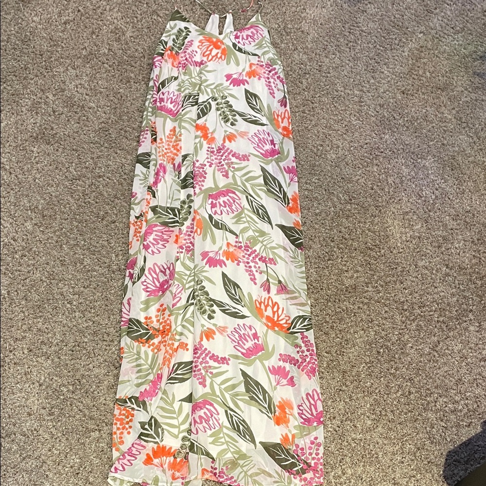 Old Navy Tall Floral Maxi Dress - Pink, Orange, Green